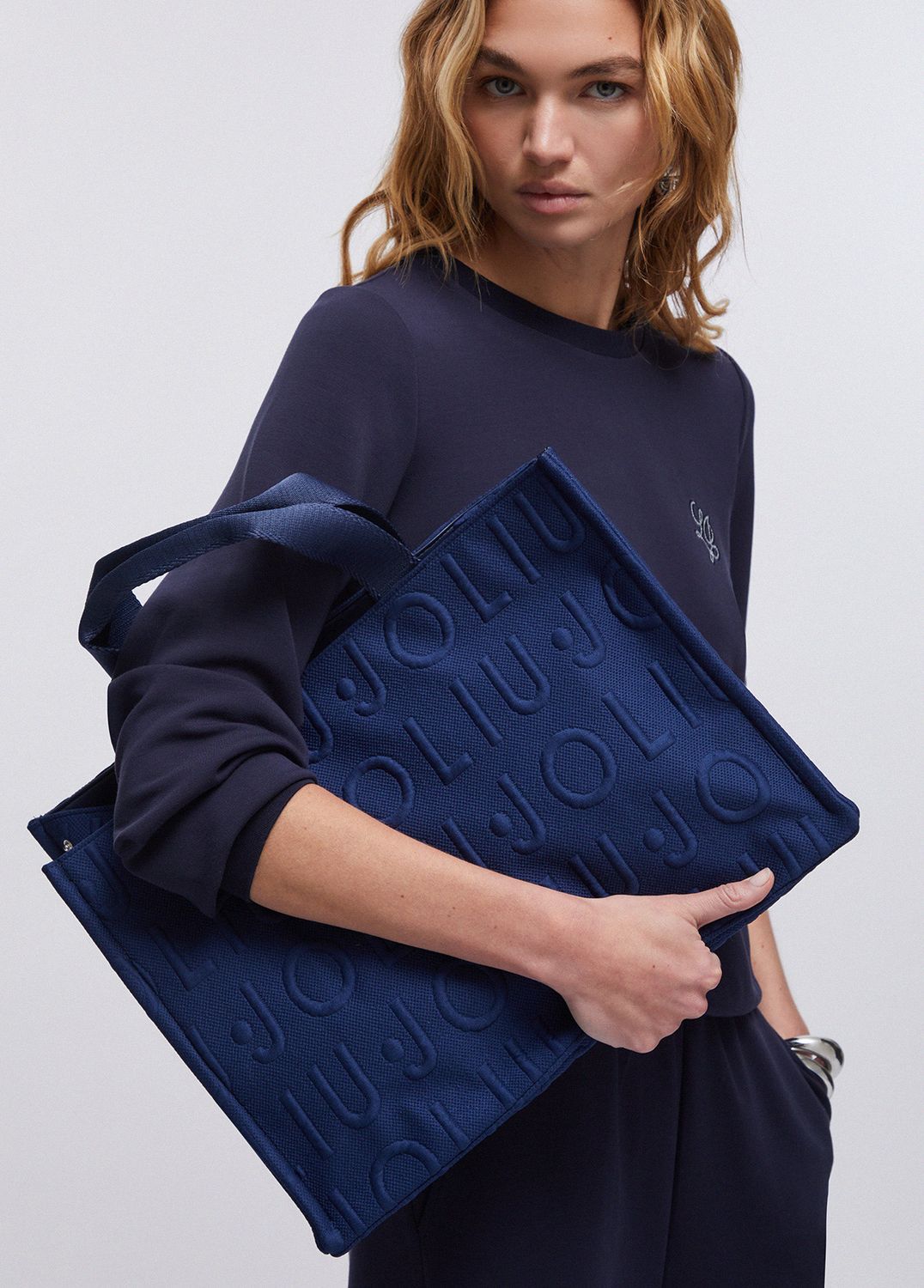 Liu Jo Borsa tote media in maglia Blu