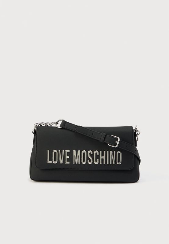 Love Moschino borsa sotto spalla Lettering black silver