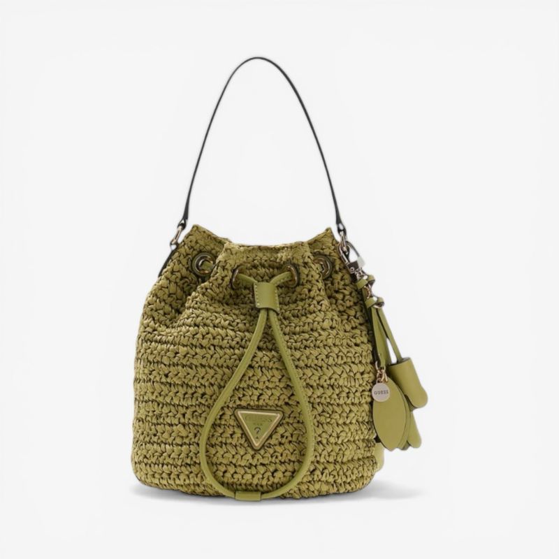 Borsa Guess Ofelia a secchiello verde oliva Borsa Guess Ofelia a secchiello verde oliva