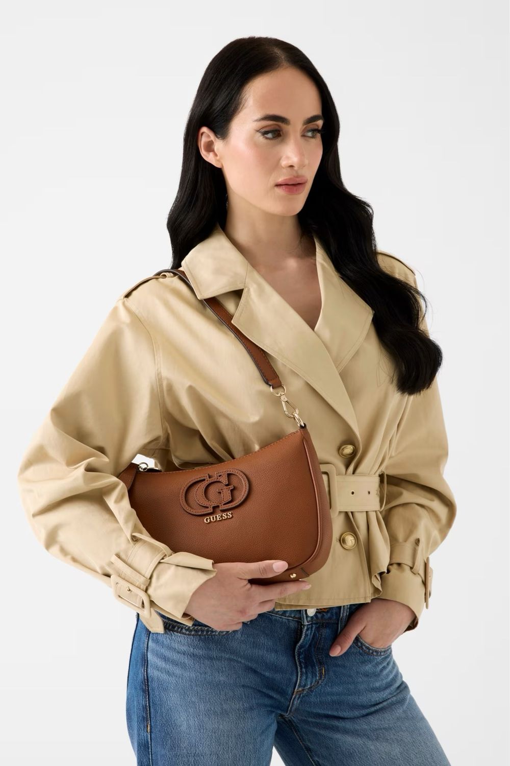 Borsa a spalla Guess Isola con logo