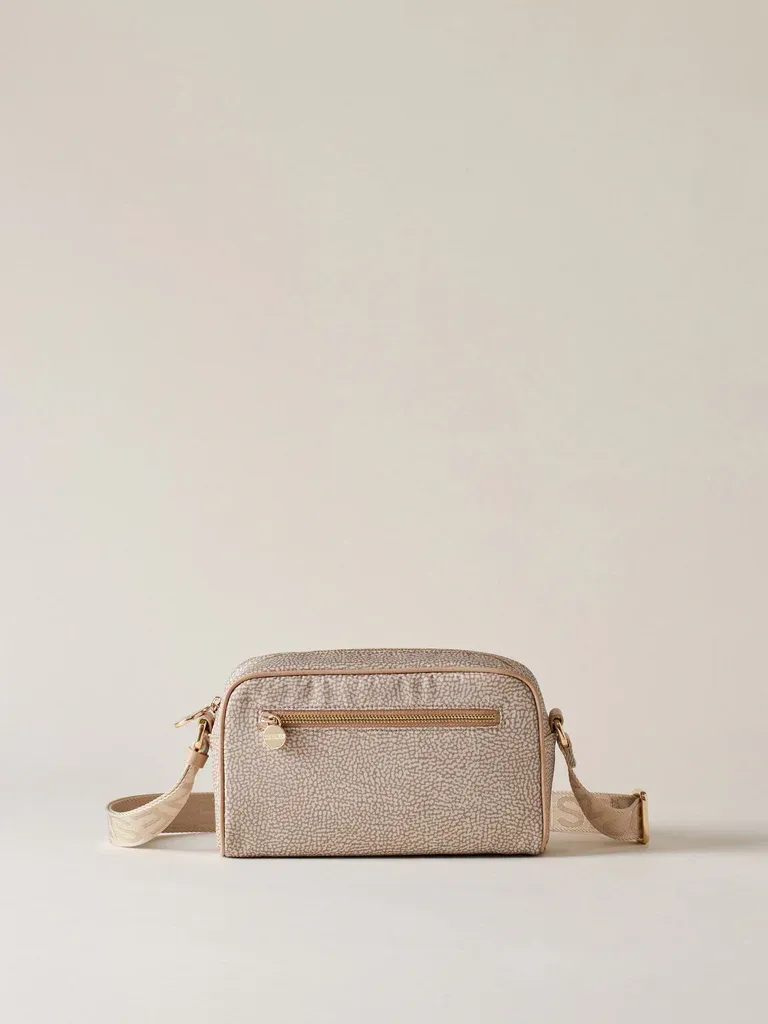 BORBONESE CAMERA CASE ECO LINE SMALL Tracolla di nylon Op Sabbia