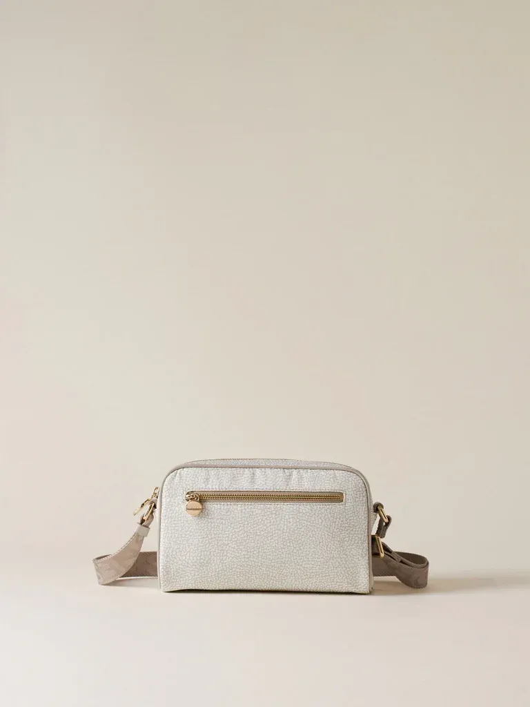 BORBONESE CAMERA CASE ECO LINE SMALL Tracolla di nylon Op White/Cotton