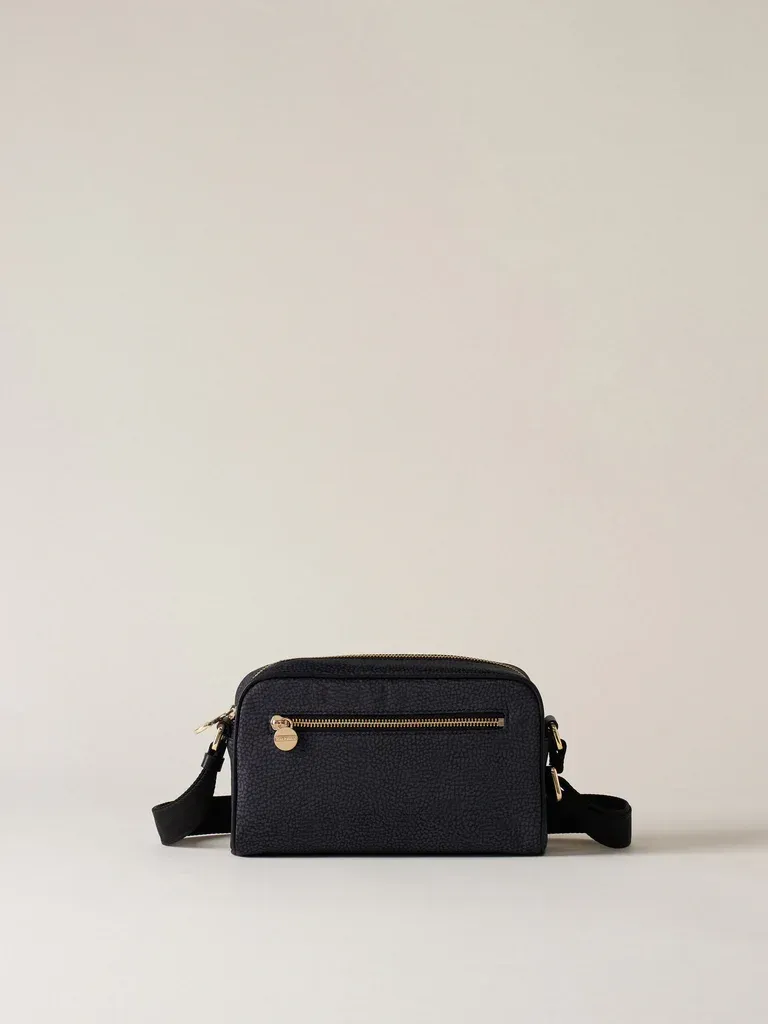 BORBONESE CAMERA CASE ECO LINE SMALL Tracolla di nylon Op Dark Black