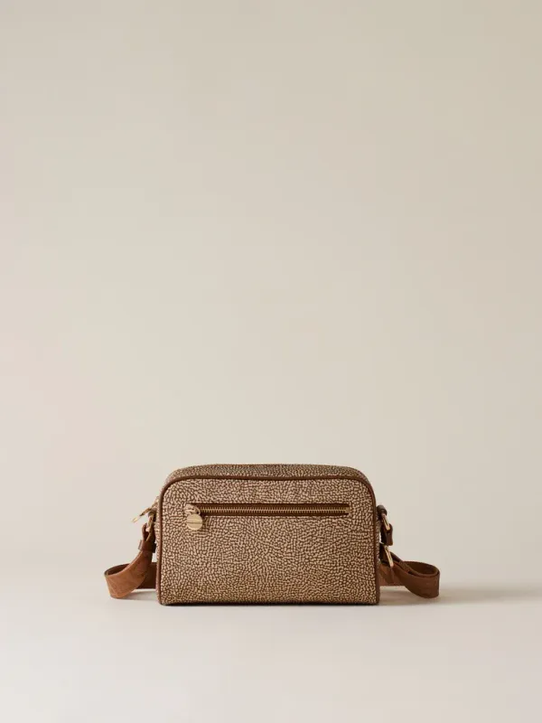 BORBONESE CAMERA CASE ECO LINE SMALL Tracolla di nylon Op Beige/Brown BORBONESE CAMERA CASE ECO LINE SMALL Tracolla di nylon Op Beige/Brown