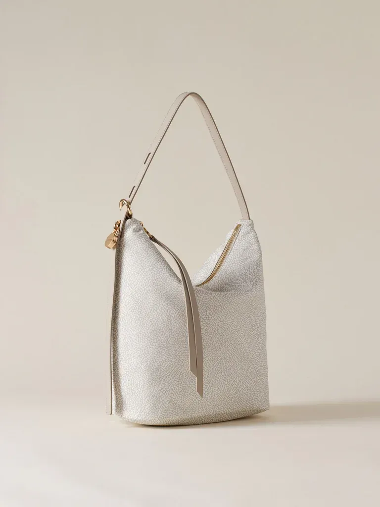 Borsa Borbonese Secchiello Op White/Cotton