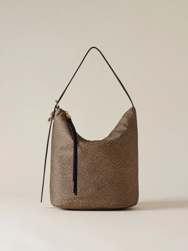 Borsa Borbonese Secchiello Op Natural/Black Borsa Borbonese Secchiello Op Natural/Black