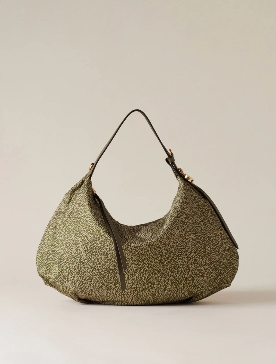 Borsa Hobo bag Borbonese Prive Medium Op Olive