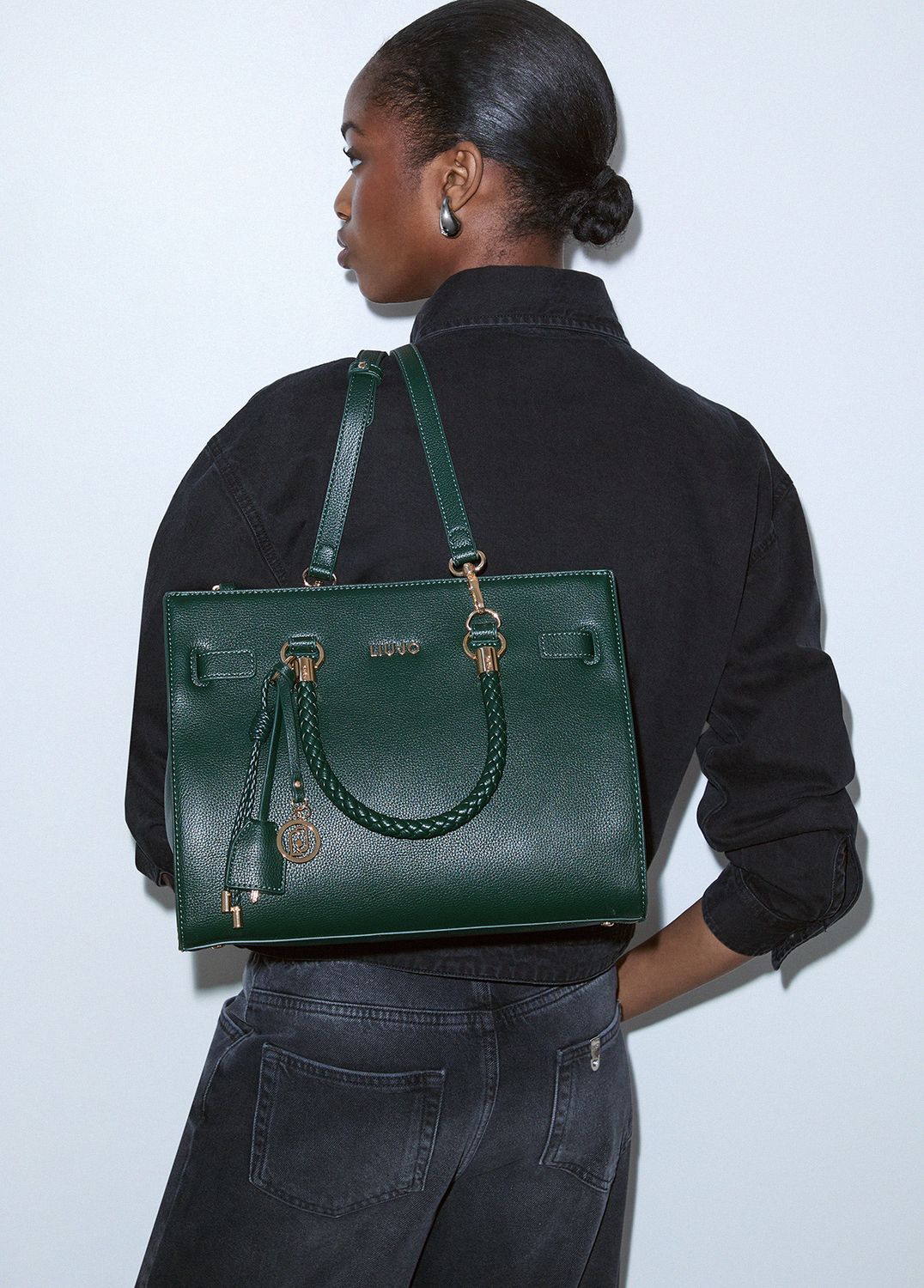 Borsa Liu Jo Media a mano con tracolla Verde scuro Borsa Liu Jo Media a mano con tracolla Verde scuro