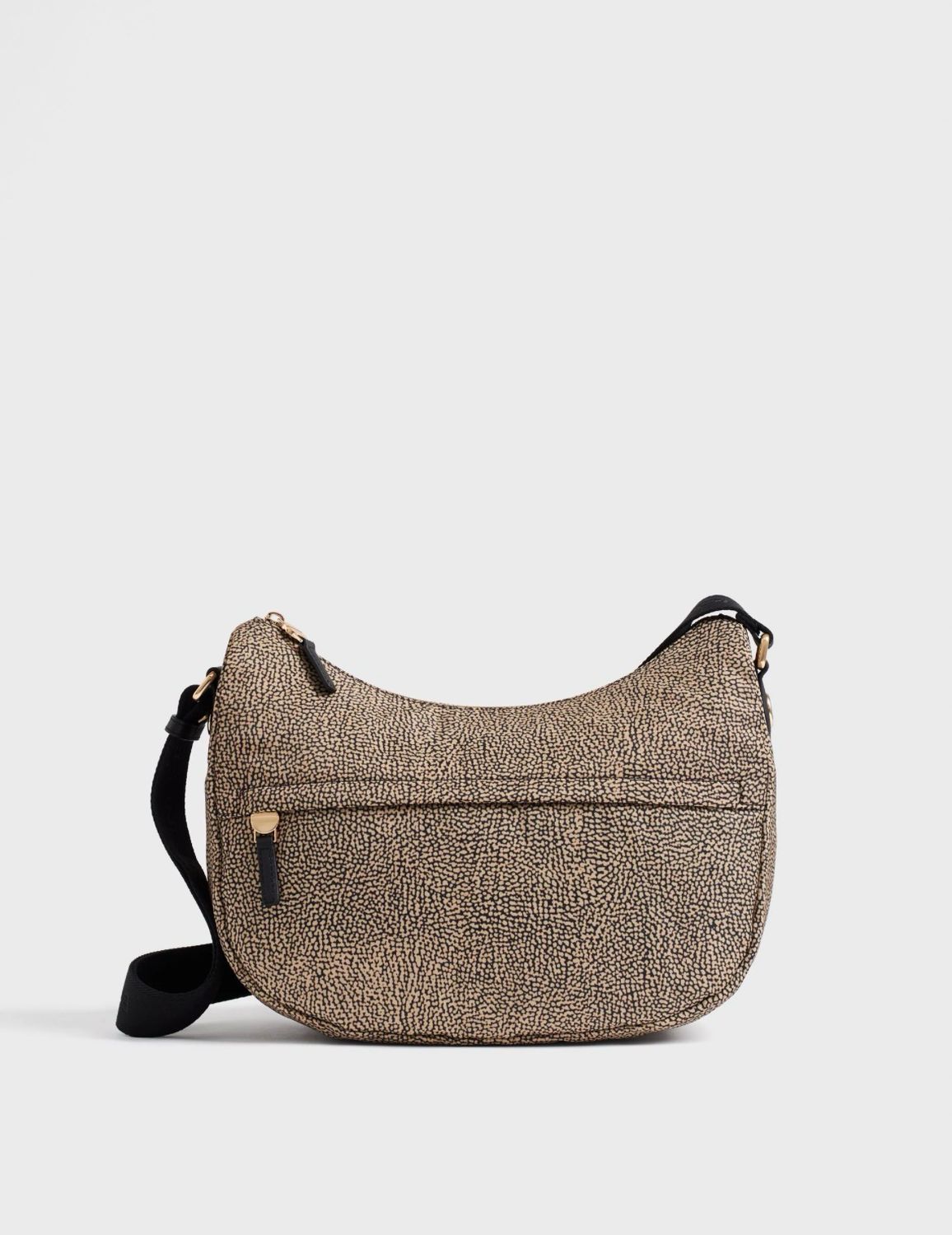 Borbonese B-Club Luna bag Middle OP Naturale/Nero Borbonese B-Club Luna bag Middle OP Naturale/Nero