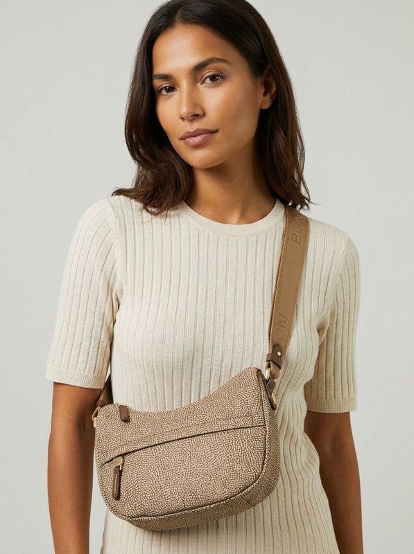 Borbonese B-Club Luna bag Mini Op Beige/Brown