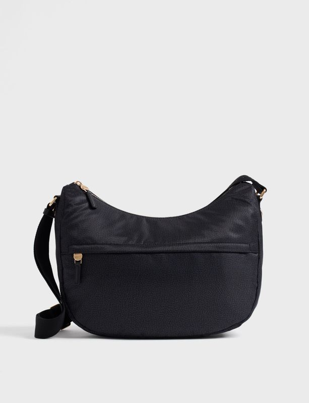 Borbonese B-Club Luna bag Medium OP Dark Black Nera Borbonese B-Club Luna bag Medium OP Dark Black Nera