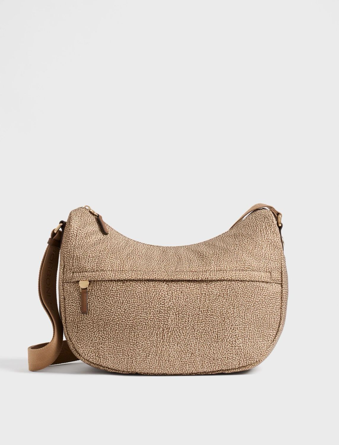 Borbonese B-Club Luna bag Medium OP Beige/Marrone Borbonese B-Club Luna bag Medium OP Beige/Marrone