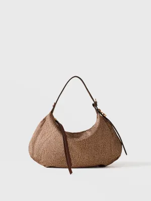 Borsa Hobo bag Borbonese Prive Small op Beige Brown Borsa Hobo bag Borbonese Prive Small op Beige Brown