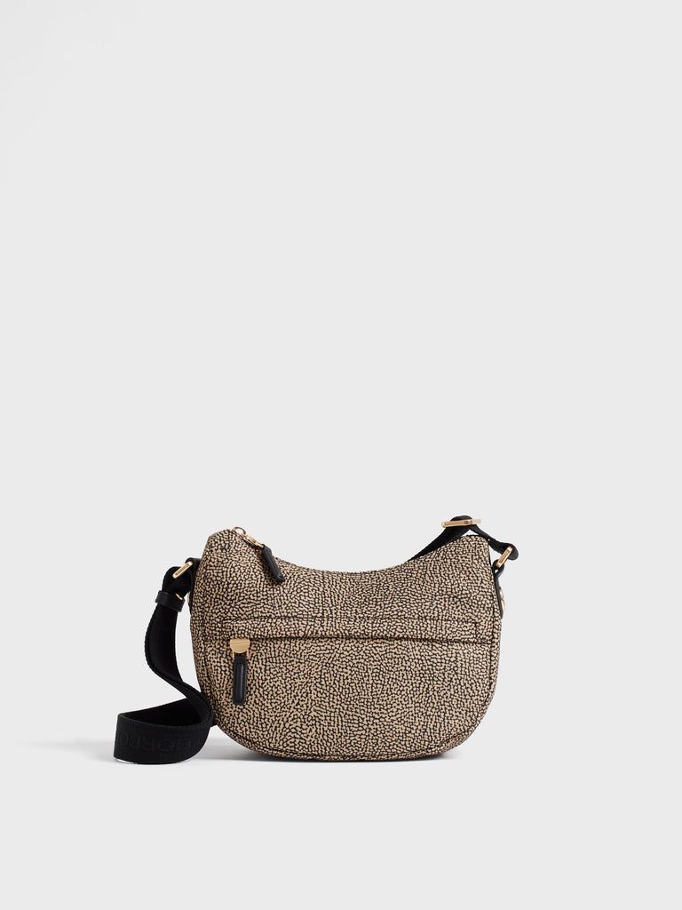 Borbonese B-Club Luna Bag Mini Op Naturale Nero Borbonese B-Club Luna Bag Mini Op Naturale Nero