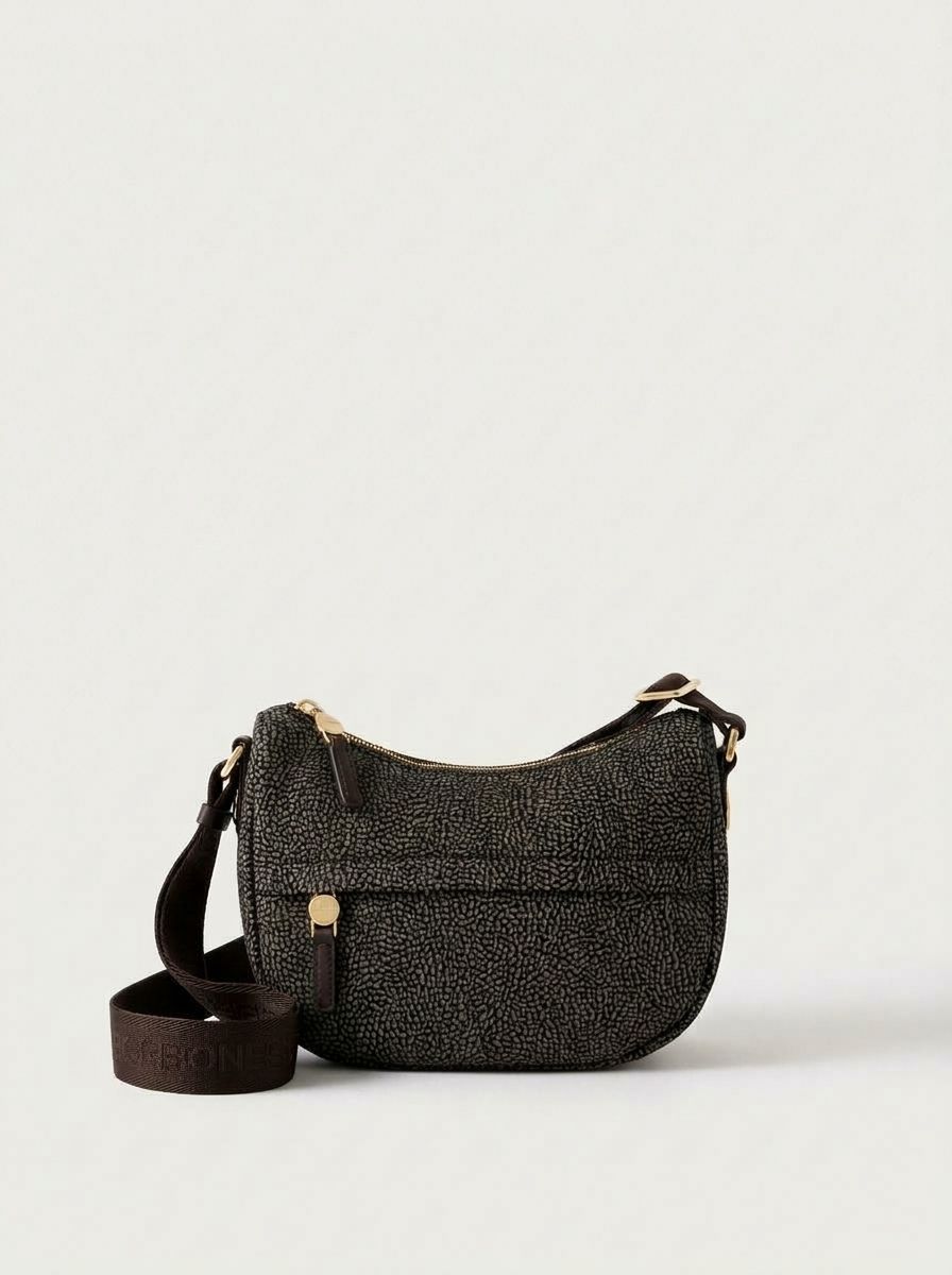 Borbonese B-Club Luna Bag Mini Op Catrame Tar Borbonese B-Club Luna Bag Mini Op Catrame Tar