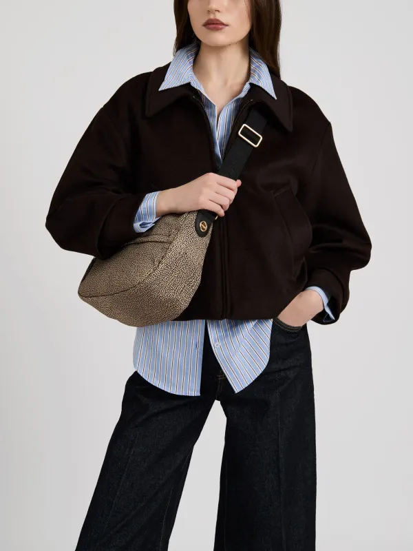 Borbonese B-Club Luna bag Small Op Natural Black