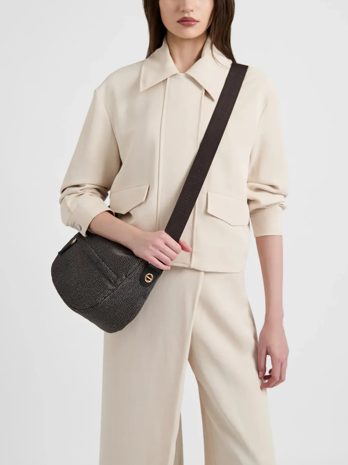 Borbonese B-Club Luna bag Small OP Tar Catrame Borbonese B-Club Luna bag Small OP Tar Catrame