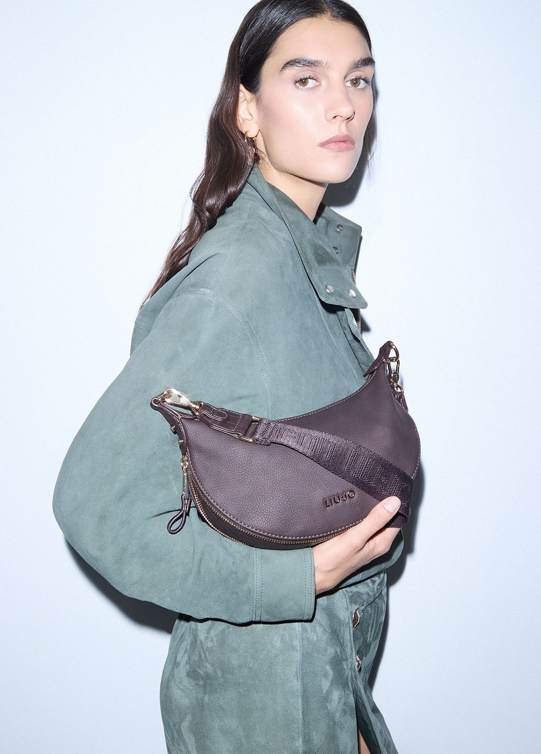 Borsa Liu Jo Hobo piccola con tracolla Testa di Moro