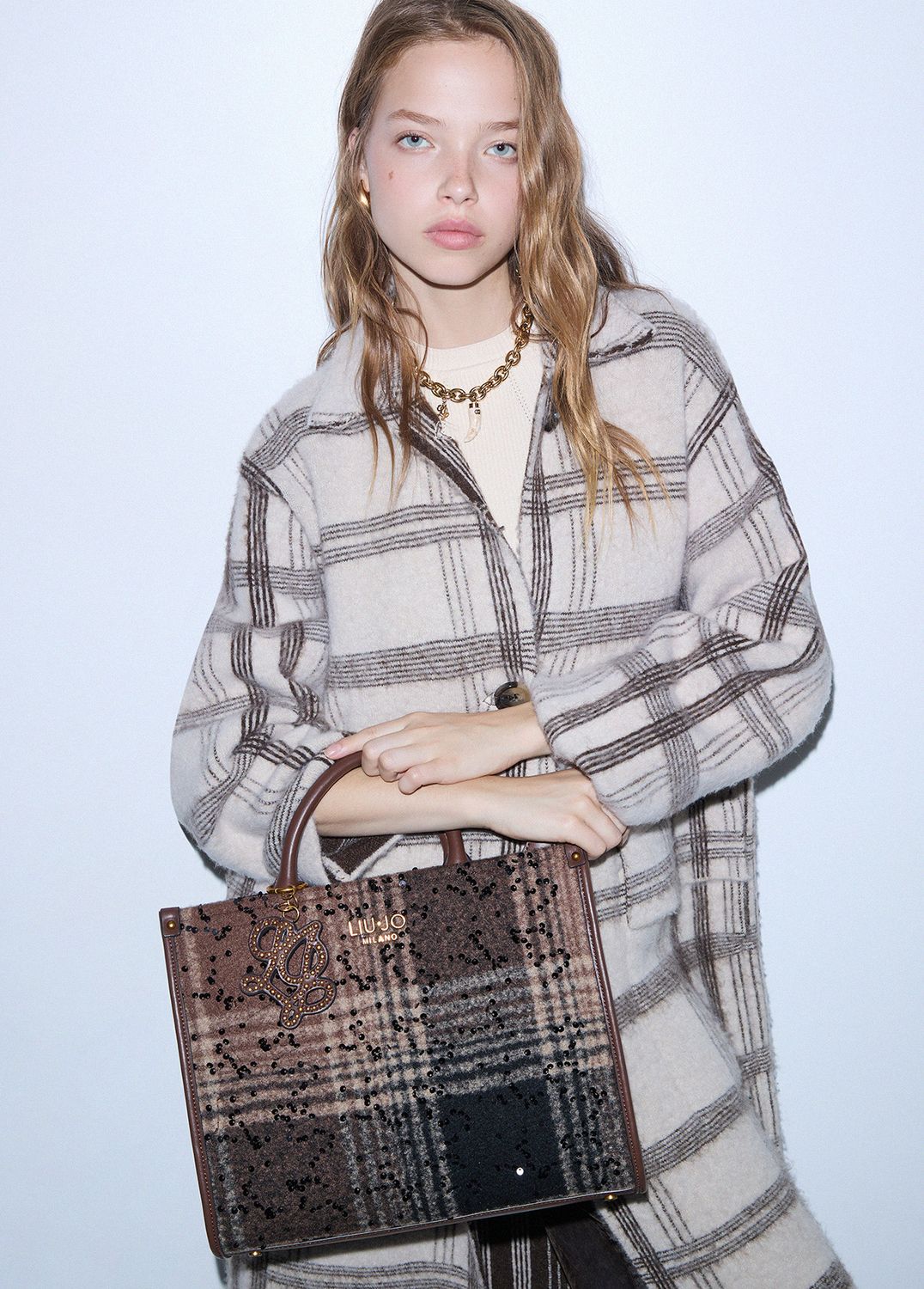 Liu Jo Borsa a mano media Check con Paillettes