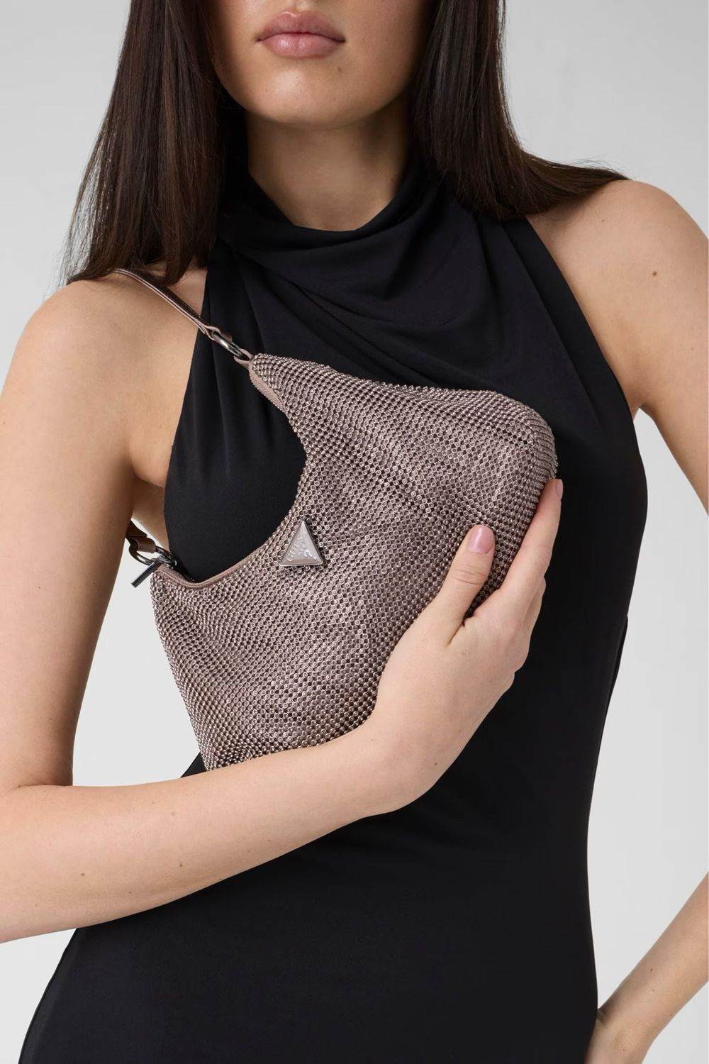 Borsa a spalla GUESS Jewels Color Peltro con Strass