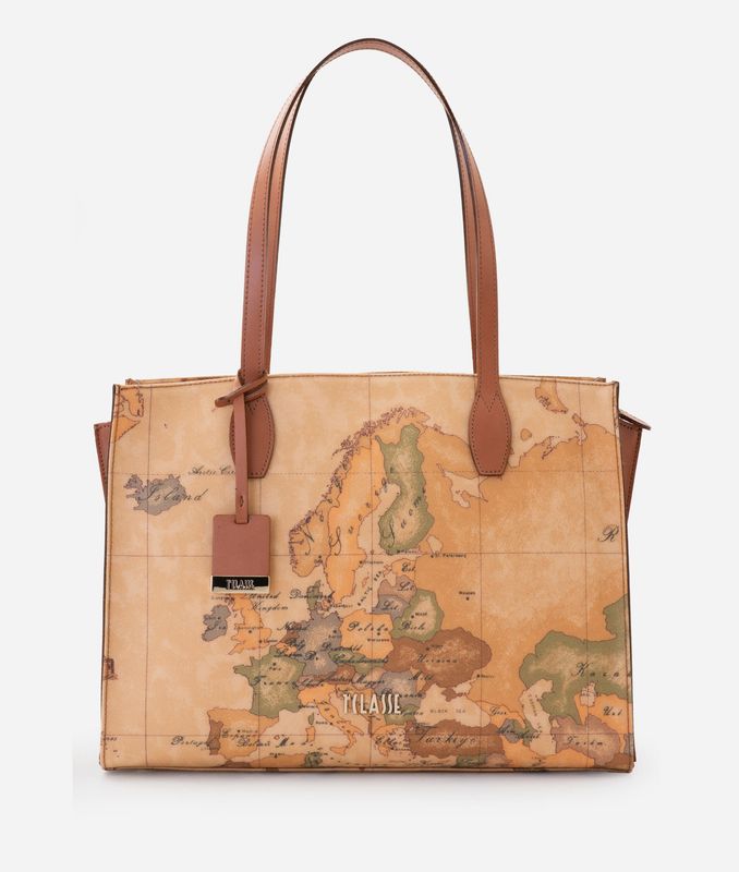 Alviero Martini Prima Classe Geo Classic Borsa shopping con fianchi in pelle Alviero Martini Prima Classe Geo Classic Borsa shopping con fianchi in pelle