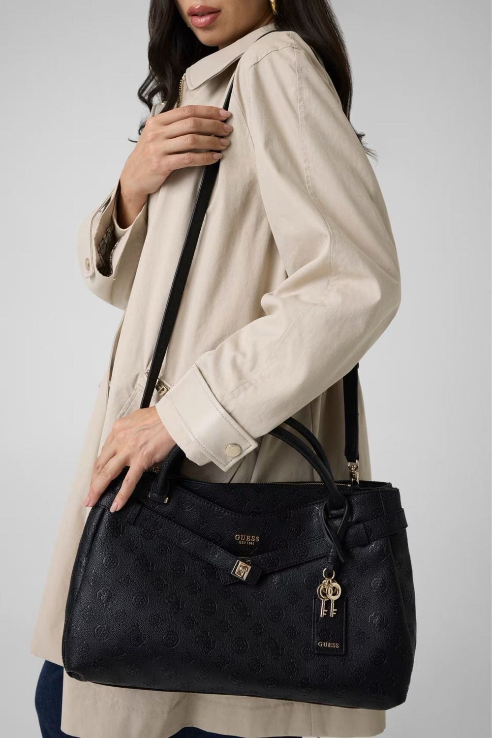 Borsa a tracolla GUESS Ella Logo Black Logo PD974606