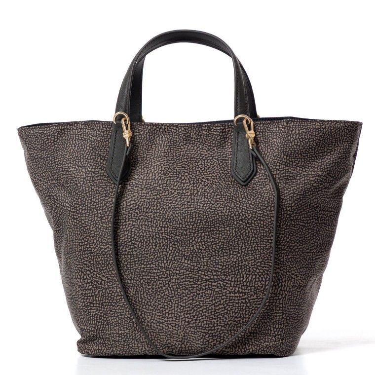 Borsa Borbonese B-Escape Shopping Medium Catrame/Nero Borsa Borbonese B-Escape Shopping Medium Catrame/Nero