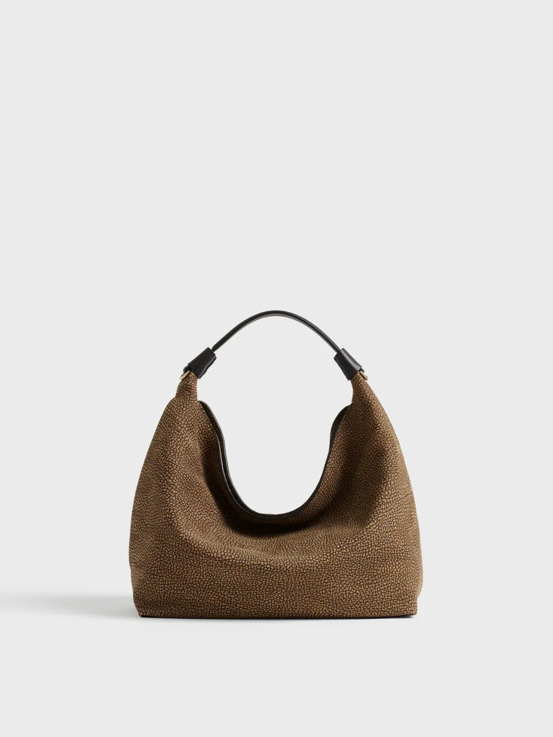 Borbonese in Pelle Plié Hobo Small C/T Cumino Ebano Borbonese in Pelle Plié Hobo Small C/T Cumino Ebano