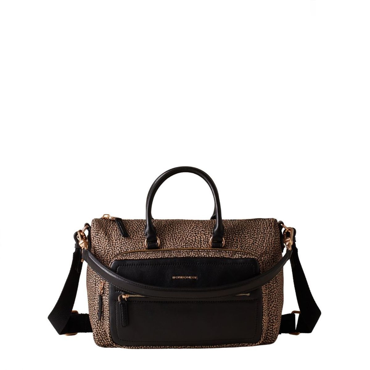 Borsa Borbonese B-Club Bauletto Medium OP Naturale/Nero