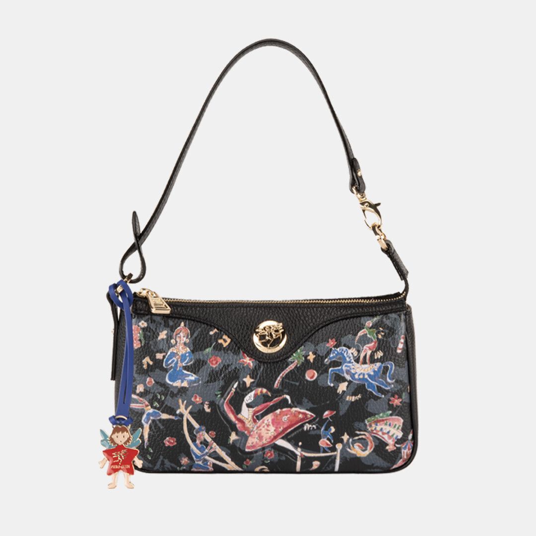 Borsa Tracolla Piero Guidi Magic Circus Nero Borsa Tracolla Piero Guidi Magic Circus Nero