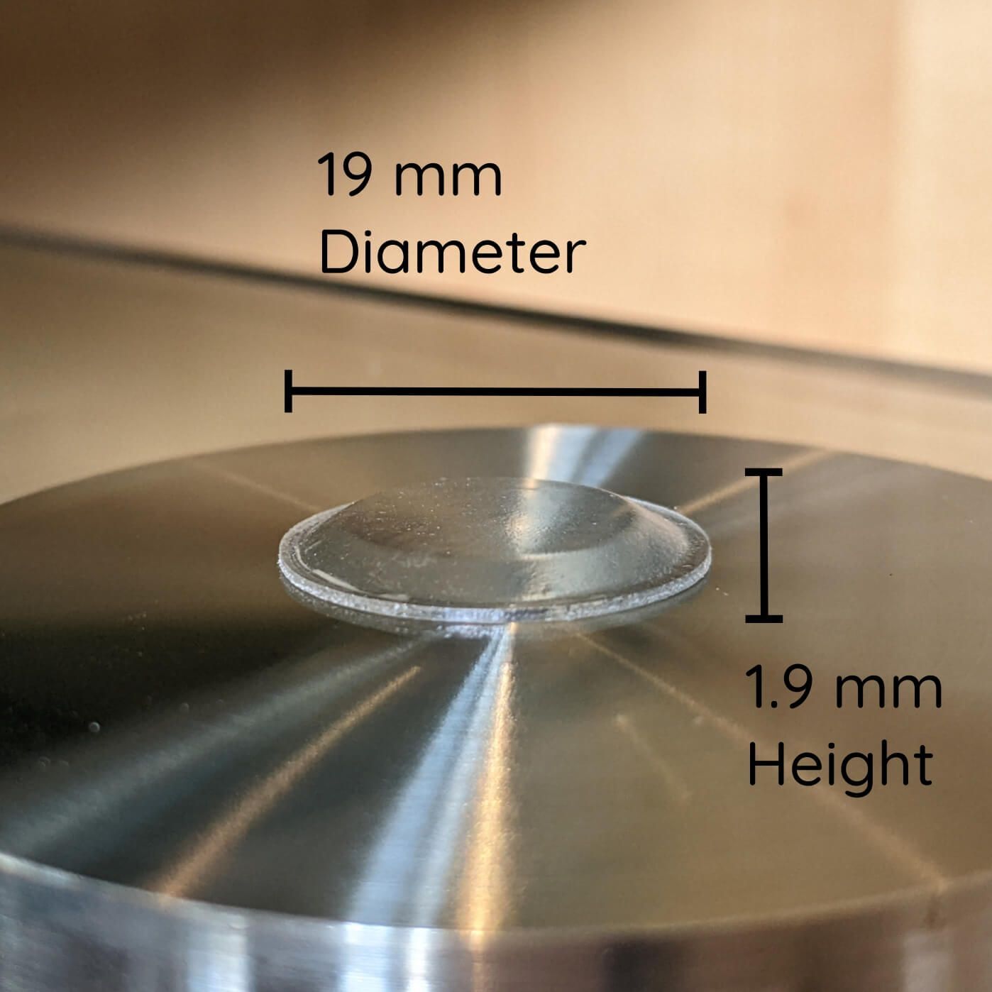 Self Adhesive Flat Bumper Feet - 19 mm x 1.9 mm