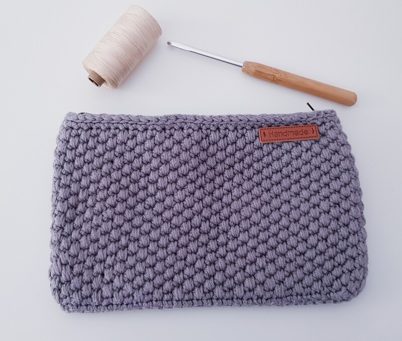 Pochette crochet beige, petit format 