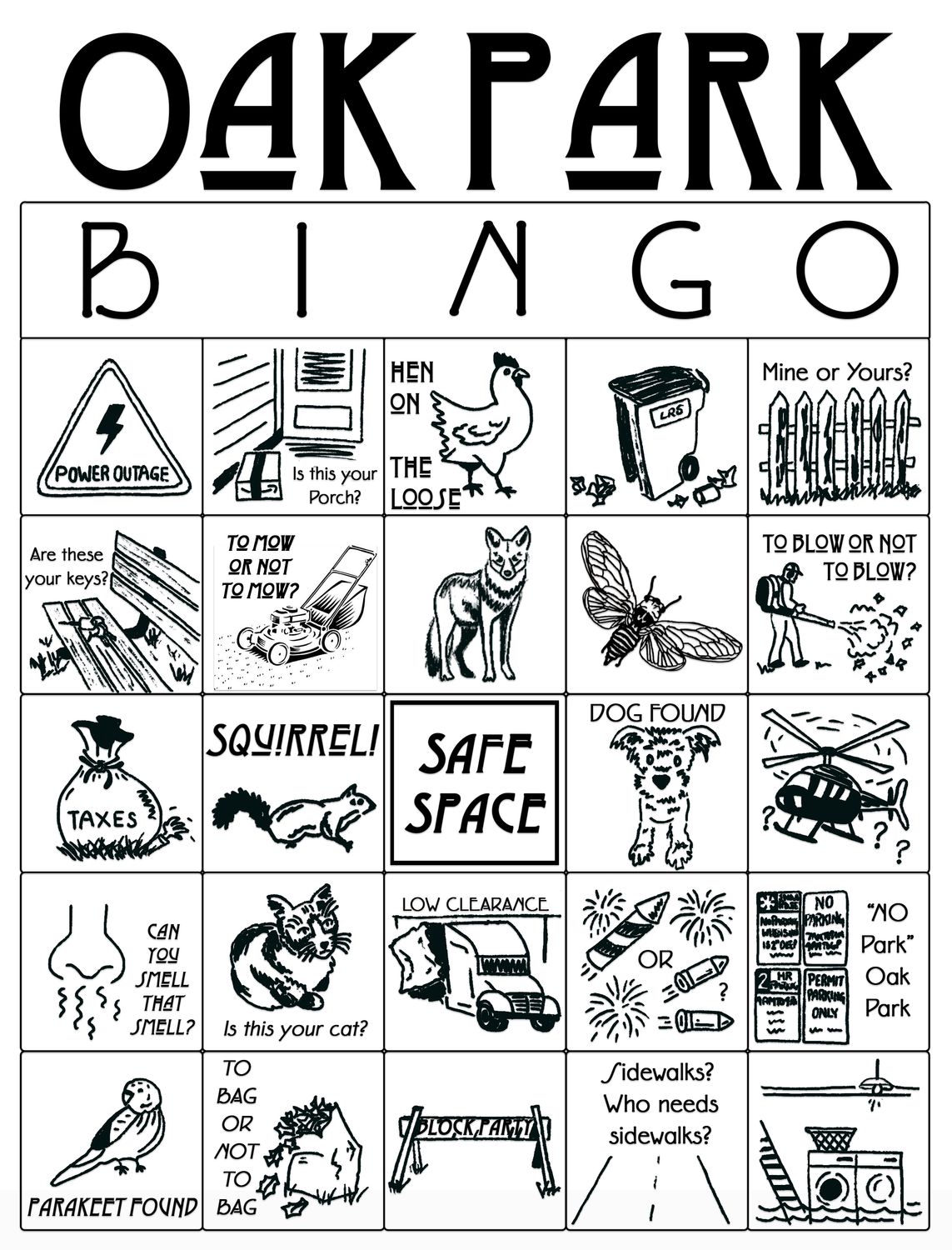 Oak Park BINGO Tote