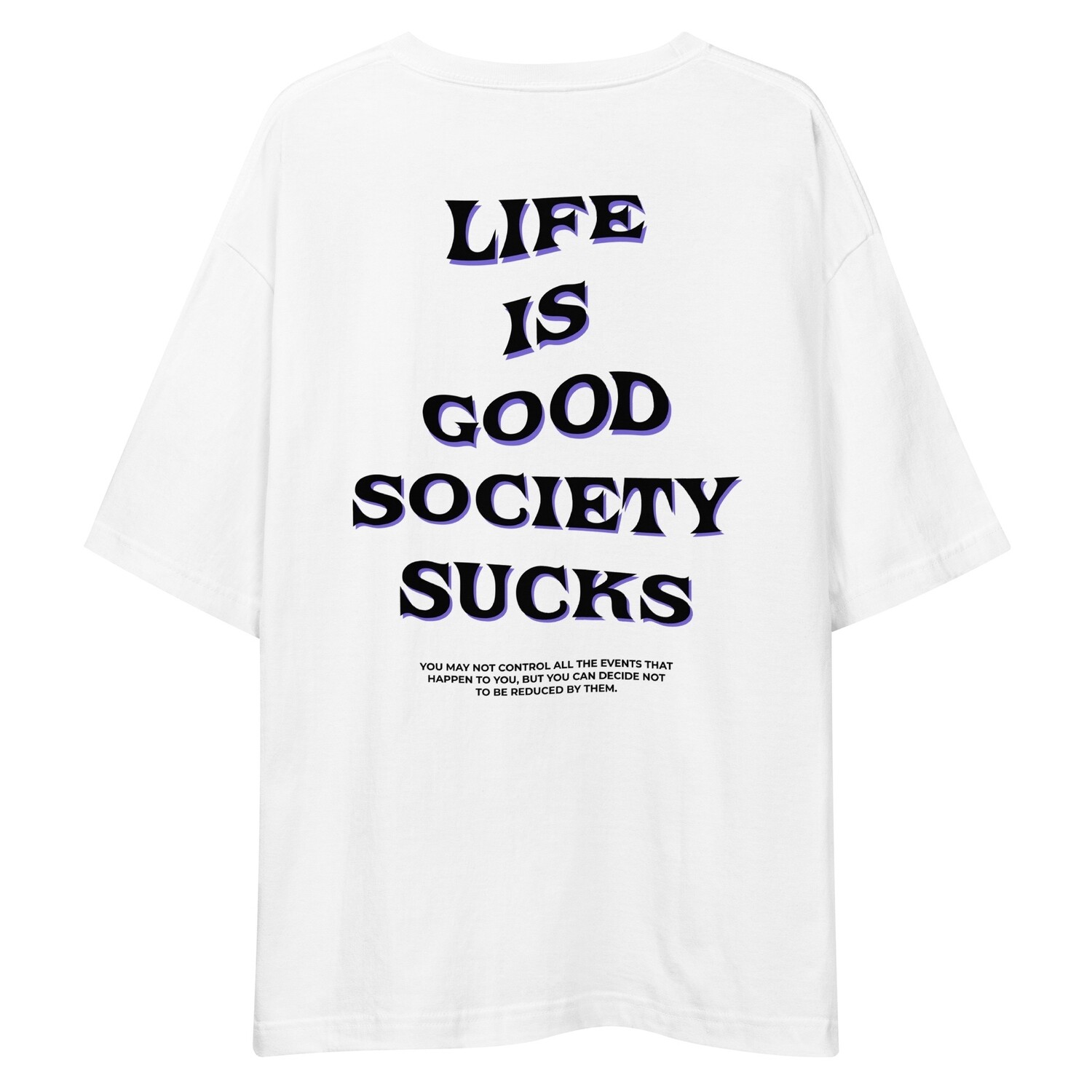 Unisex Oversize Shirt ,,Life is good" (white/ beige)