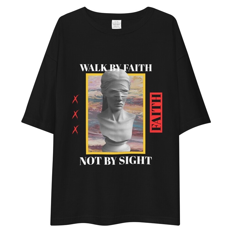 Unisex Oversize Shirt ,,Faith Unisex Oversize Shirt ,,Faith" (black, beige)