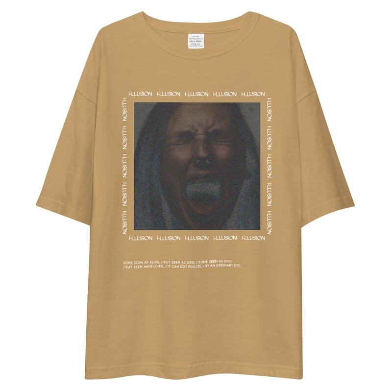 Unisex Oversize Shirt ,,Illusion" (beige, black)