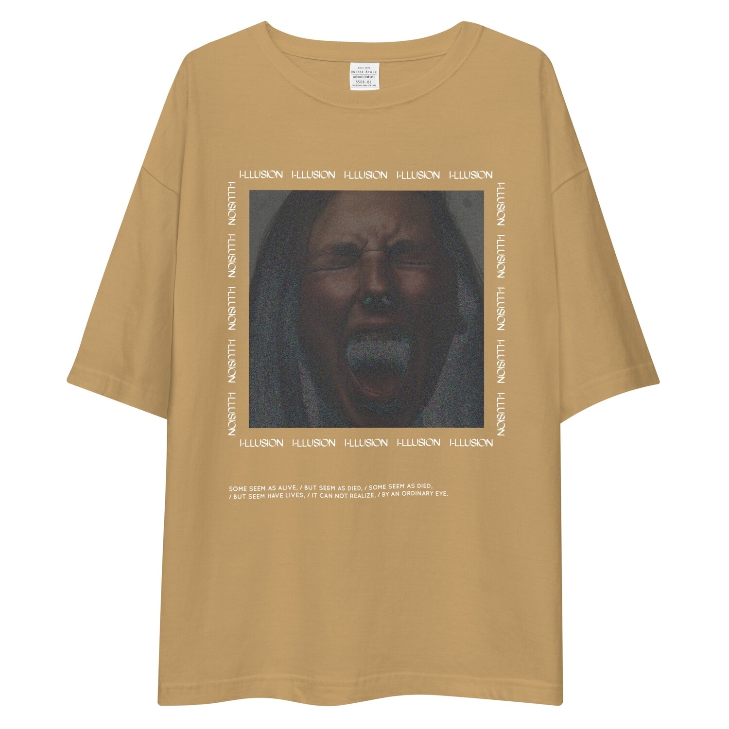 Unisex Oversize Shirt ,,Illusion" (beige, black)