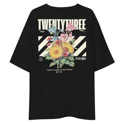 Unisex Oversize Shirt ,,Twentythree Flower" (black)