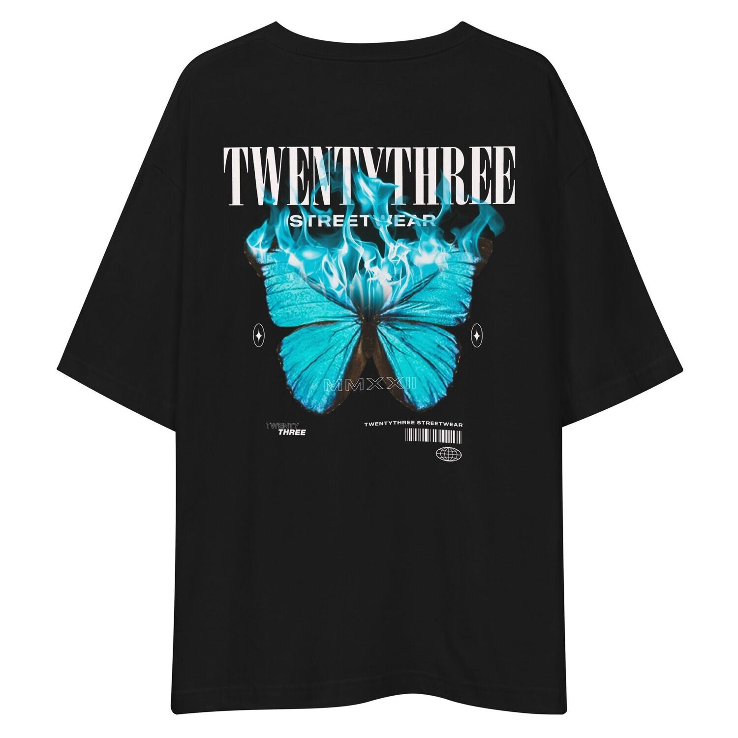 Unisex Oversize Shirt ,,Twentythree Butterfly" (black)