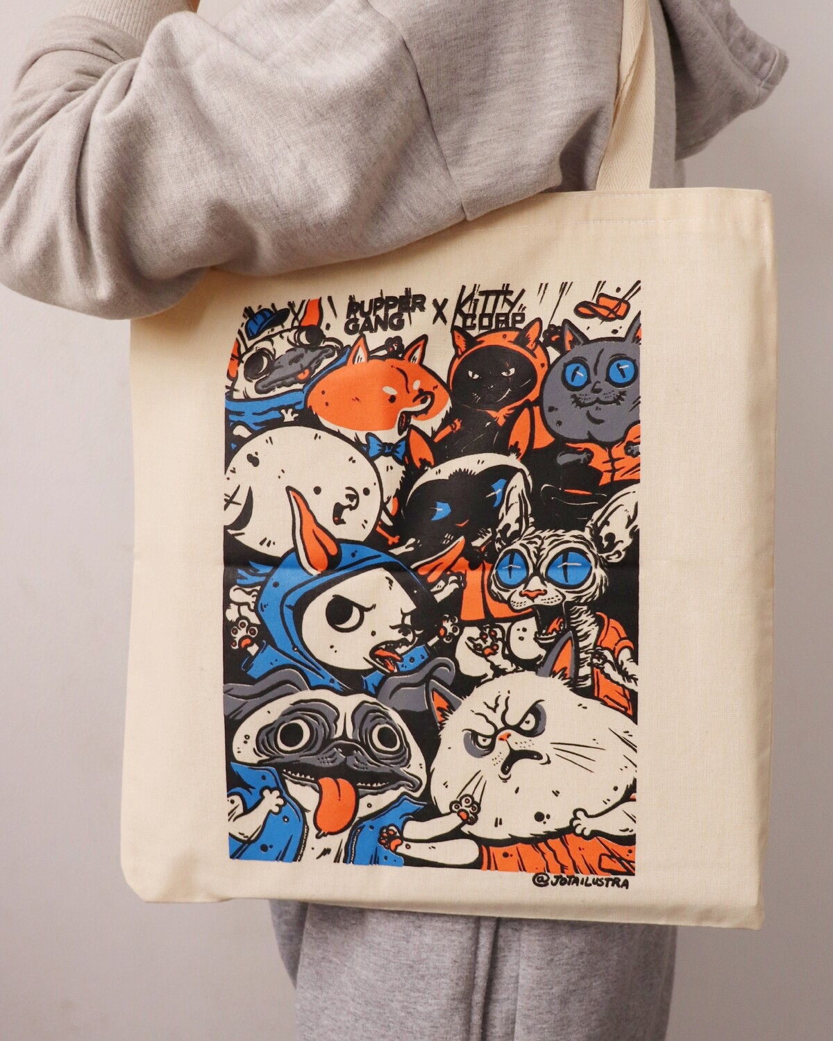 Pupper vs Kitty Totebag