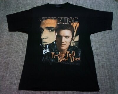 T-Shirt - M - Portraits du King "Elvis Presley"  "Rock'n'Roll Never Die" Double Portrait The King.