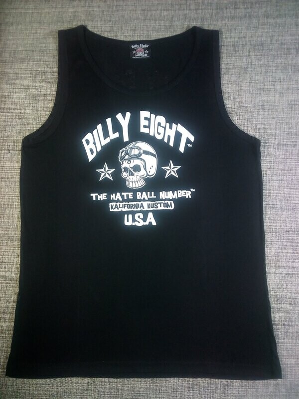 T-Shirt Marcel "Billy Eight" Taille 46/48 - Portrait d'un "Crâne Billy avec son Casque et sa Paire de Lunette" & "USA Kalifornia Kustom"