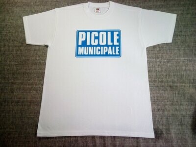 T-SHIRT - XL - Plaque Humoristique "Picole Municipale" sur Fond Bleu