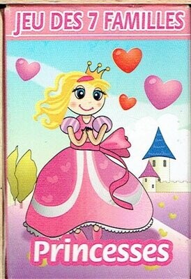 Jeu de Cartes Jeu de Cartes "KIM'PLAY" un Jeux des" 7 familles Princesses" avec coloris Rose, Convient aux Enfants Comme aux Ados pour une utilisation en Famille où avec ses Amis, de 2 joueurs ou plus.