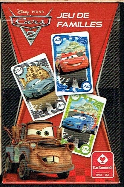 Jeu de Cartes "Cartamundi" un Jeux des" 7 familles Disney CARS 2", Convient aux Enfants Comme aux Ados pour une utilisation en Famille où avec ses Amis, de 2 joueurs ou plus.