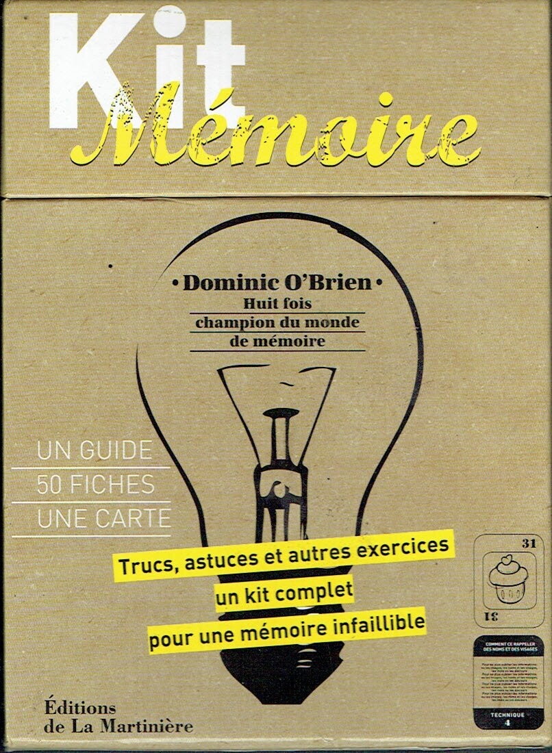 Kit Mémoire "Méthode de Développement", avec 50 Fiches + Guide + 1 Carte, Trucs, Astuces et Autres Exercices soit un Kit complet pour une Mémoire Infaillible