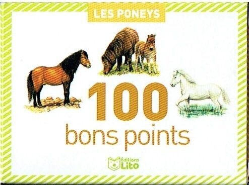Distribuer des Distribuer des "100 Bons Points", Représentant le Thème "Poneys" sous les 100 Cartes retrouver la Fiche d'Information avec une Illustration Remarquable.