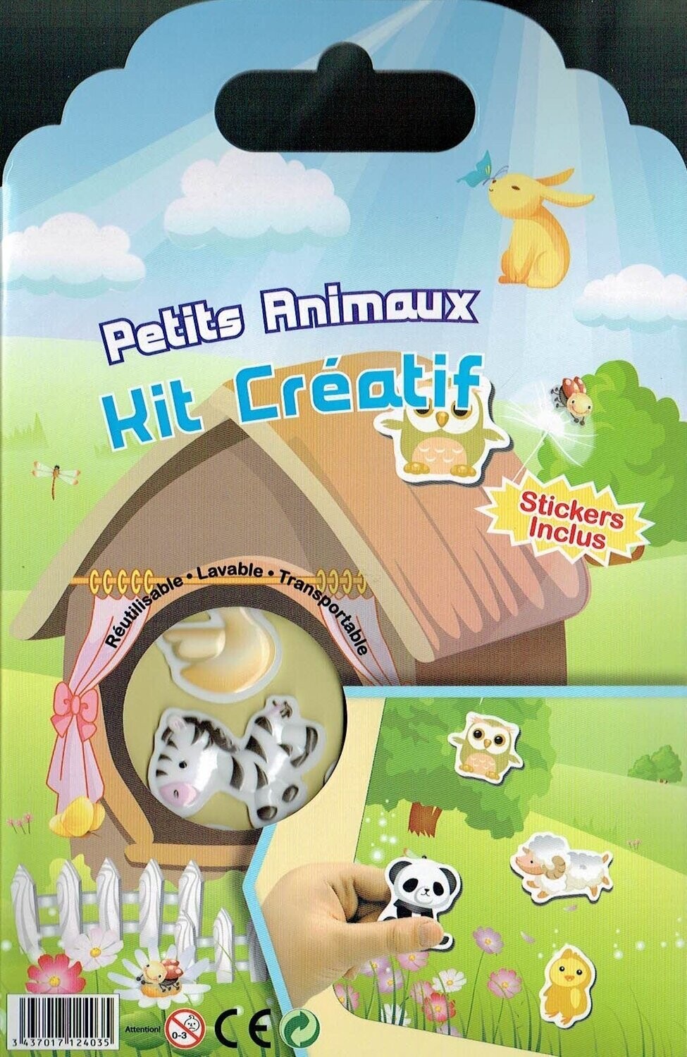Kit Magnétique, Jeu Créatif "Les Petits Animaux" 19 Stickers Plastifiés et Aimantés, (Magnétique), L'Enfant peut déplacer son Sticker plusieurs Emplacement soit Réutilisable, Lavable, et Transportable