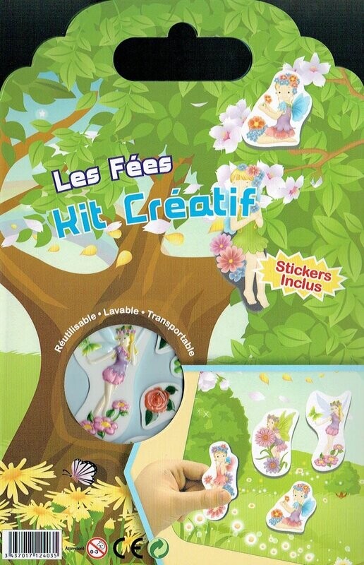 Kit Magnétique, Jeu Créatif Kit Magnétique, Jeu Créatif "Les Fées", 19 Stickers Plastifiés et Aimantés, (Magnétique), L'Enfant peut déplacer son Sticker plusieurs Emplacement soit Réutilisable, Lavable, et Transportable