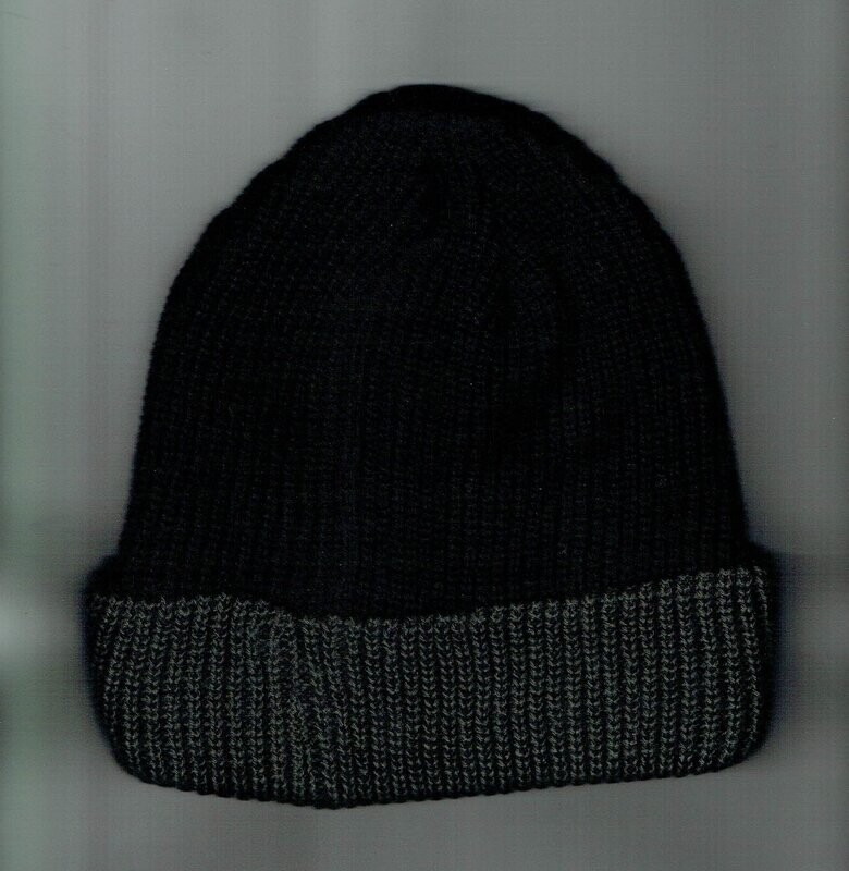 Le Bonnet "Noir" avec son "Revers Gris/Noir" avec sa Doublure Polaire, pour Taille unique